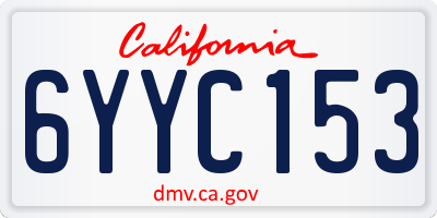 CA license plate 6YYC153