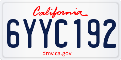 CA license plate 6YYC192