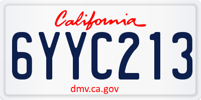 CA license plate 6YYC213