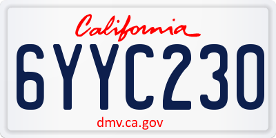 CA license plate 6YYC230