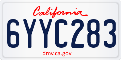 CA license plate 6YYC283