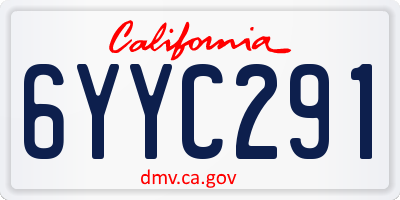 CA license plate 6YYC291