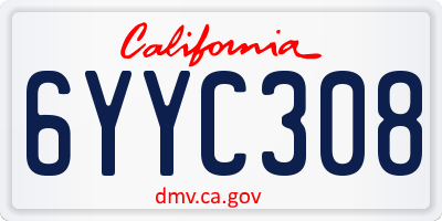 CA license plate 6YYC308