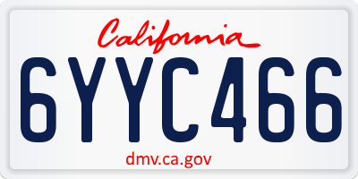 CA license plate 6YYC466