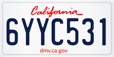 CA license plate 6YYC531