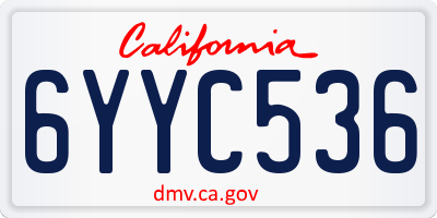 CA license plate 6YYC536