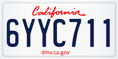 CA license plate 6YYC711