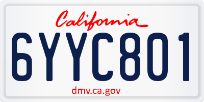 CA license plate 6YYC801
