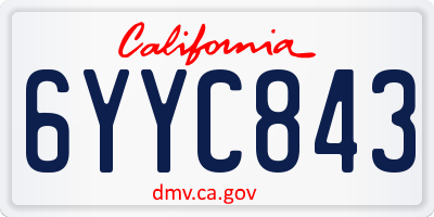 CA license plate 6YYC843