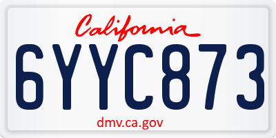 CA license plate 6YYC873