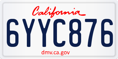 CA license plate 6YYC876