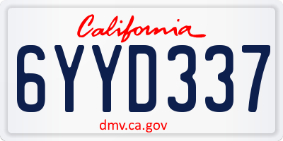 CA license plate 6YYD337