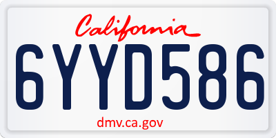 CA license plate 6YYD586