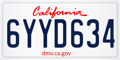 CA license plate 6YYD634