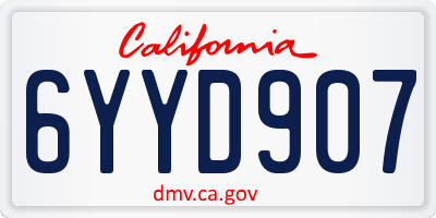 CA license plate 6YYD907