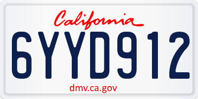CA license plate 6YYD912