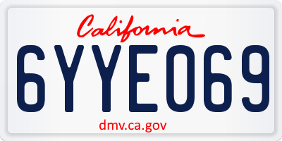 CA license plate 6YYE069