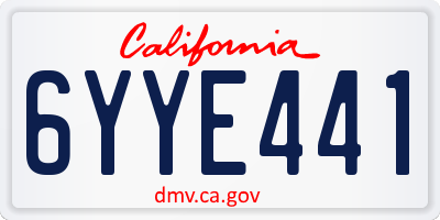 CA license plate 6YYE441