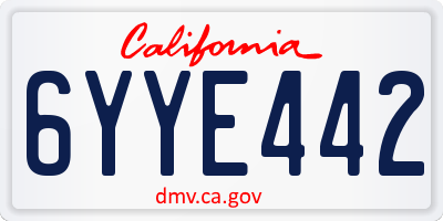 CA license plate 6YYE442