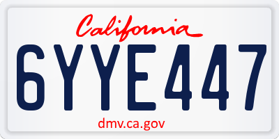 CA license plate 6YYE447