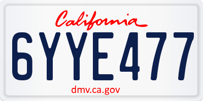 CA license plate 6YYE477