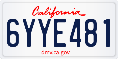 CA license plate 6YYE481
