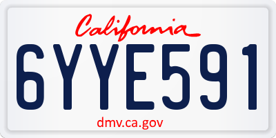 CA license plate 6YYE591