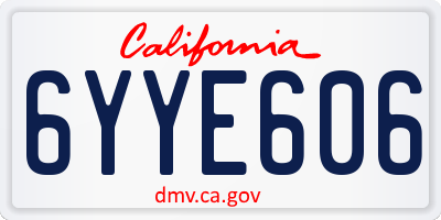 CA license plate 6YYE606