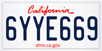 CA license plate 6YYE669
