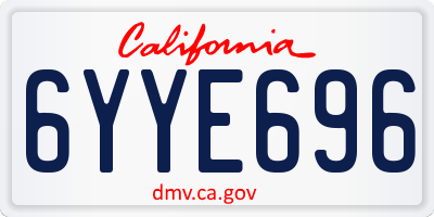 CA license plate 6YYE696