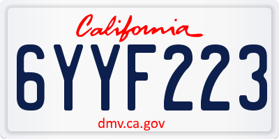 CA license plate 6YYF223