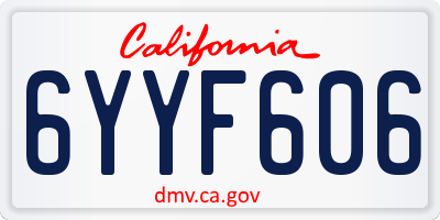 CA license plate 6YYF606