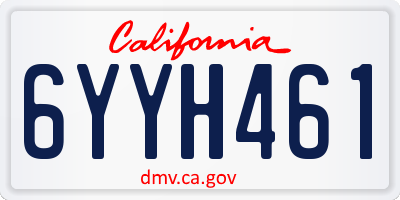 CA license plate 6YYH461