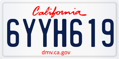 CA license plate 6YYH619