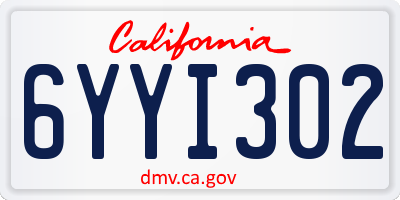 CA license plate 6YYI302