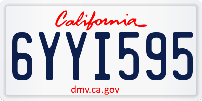 CA license plate 6YYI595