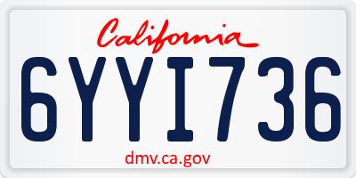CA license plate 6YYI736