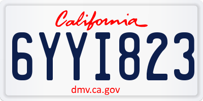 CA license plate 6YYI823