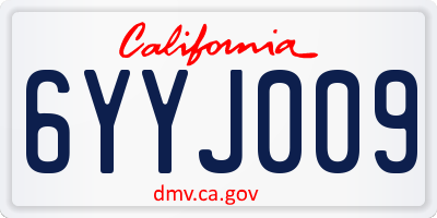CA license plate 6YYJ009
