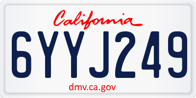 CA license plate 6YYJ249