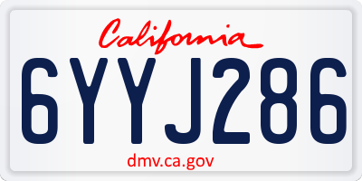 CA license plate 6YYJ286