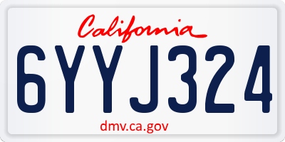 CA license plate 6YYJ324