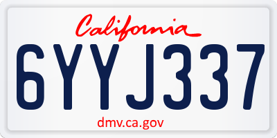 CA license plate 6YYJ337