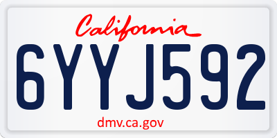 CA license plate 6YYJ592