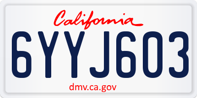 CA license plate 6YYJ603