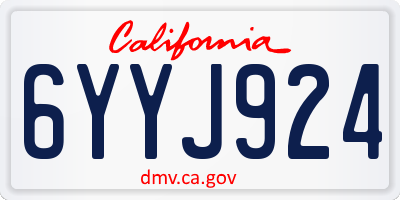 CA license plate 6YYJ924