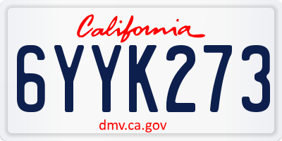 CA license plate 6YYK273