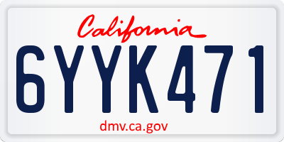 CA license plate 6YYK471