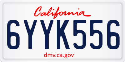 CA license plate 6YYK556