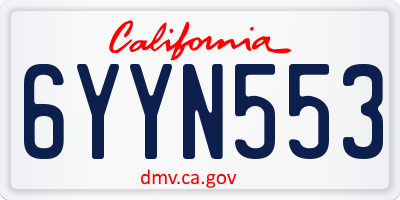 CA license plate 6YYN553